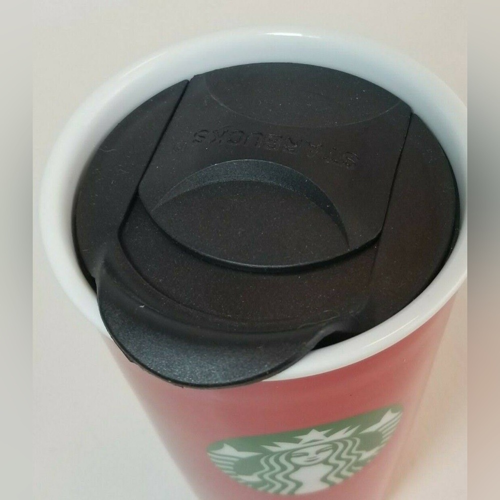 STARBUCKS travel mug ceramic coffee holiday cup 11 oz NWOT 2017 - Picture 2 of 5